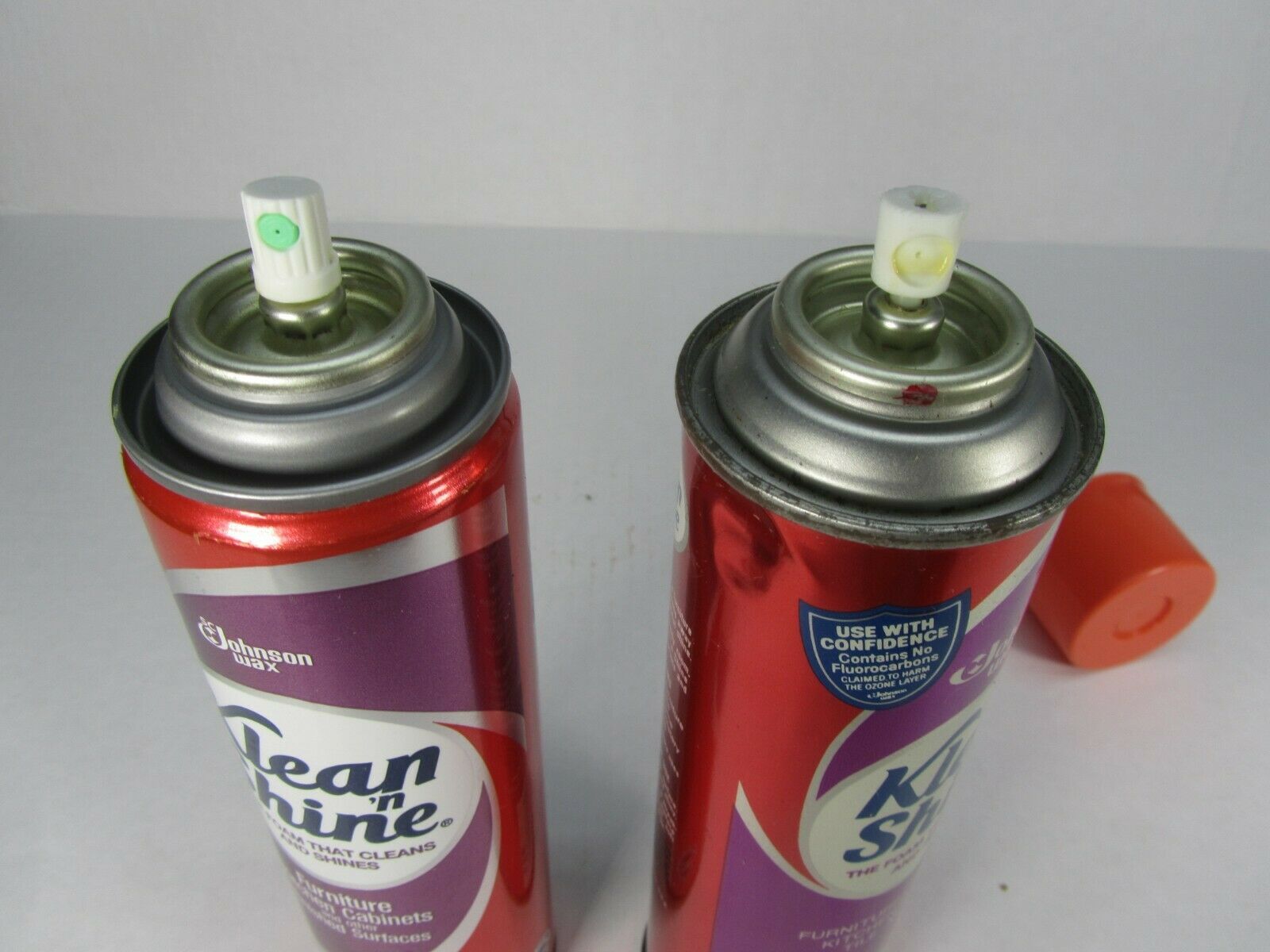 Johnson Wax Klean 'n Shine Foam Cleaner Spray 10 oz Lot of 2 Vintage