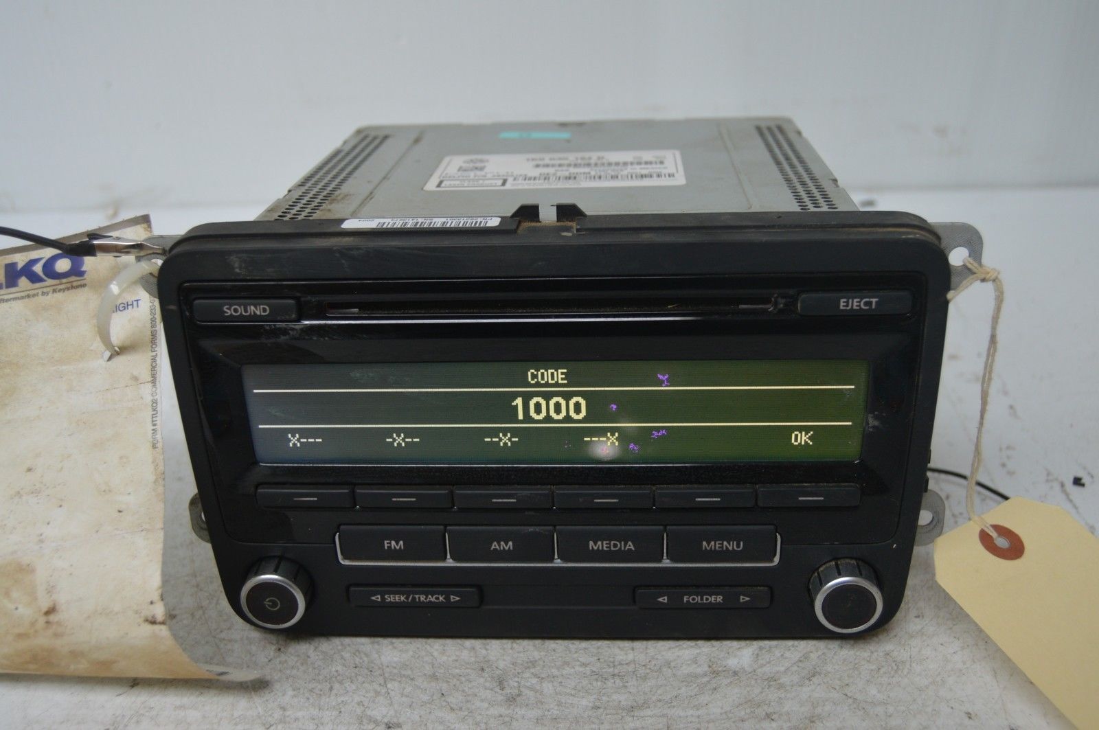 2009-2015 VOLKSWAGEN PASSAT RADIO CD PLAYER OEM RADIO 1K0035164D TESTED ...