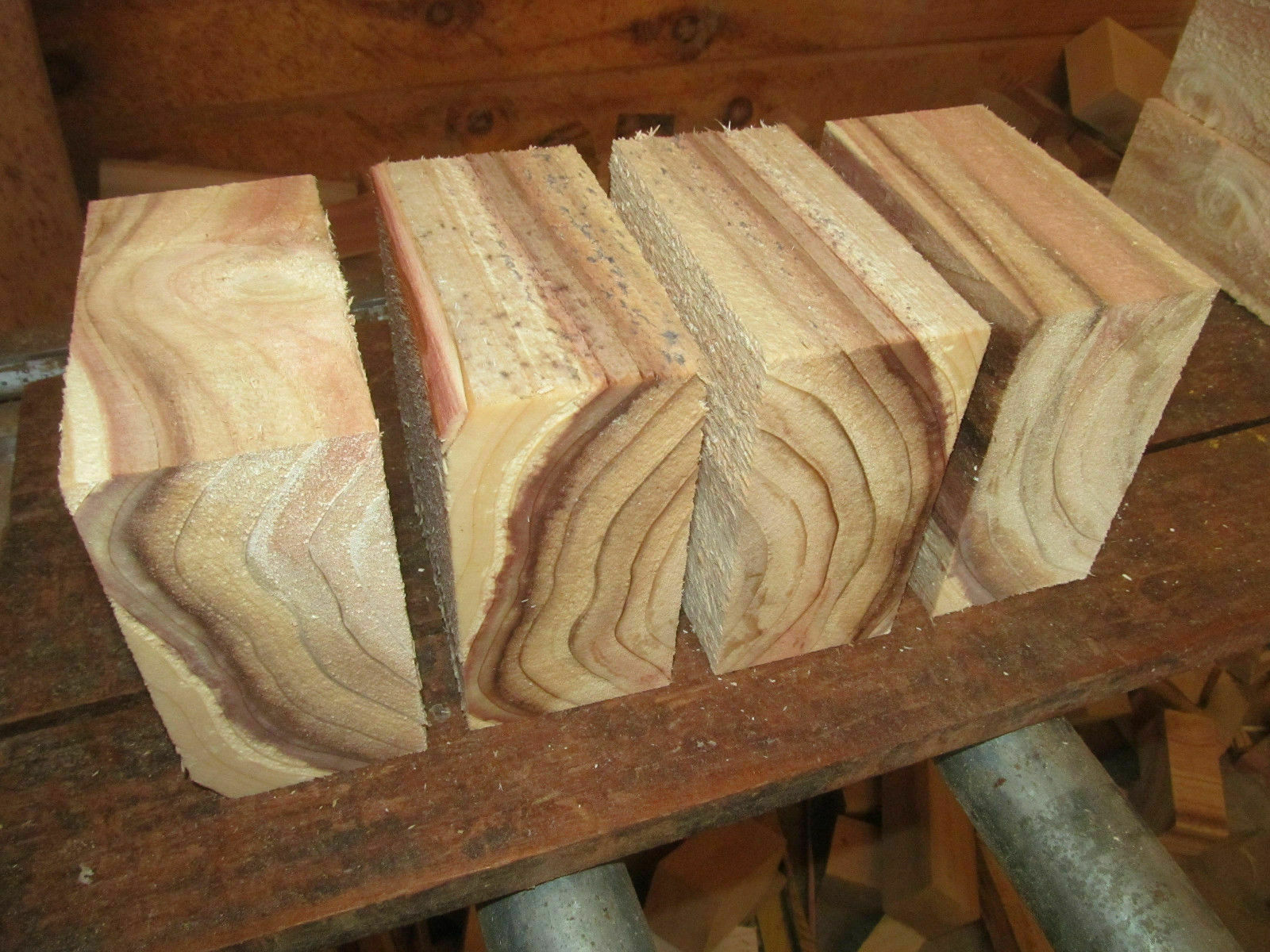 FOUR (4) BEAUTIFUL BALD CYPRESS BOWL BLANKS LATHE TURNING LUMBER WOOD 6