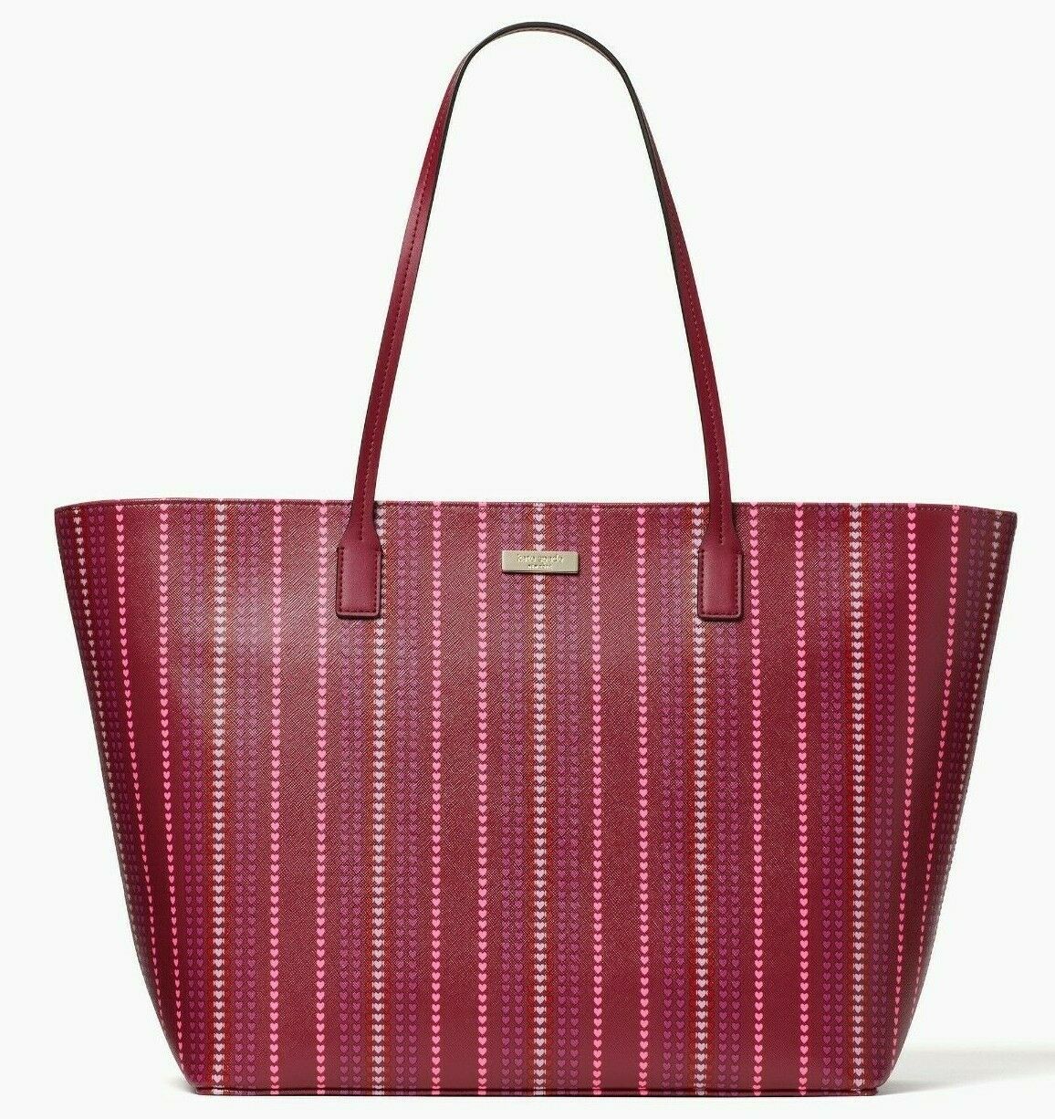 Primary image for Kate Spade Margareta Cranberry Heart Extra Large Tote WKRU6581 NWT $299 MSRP FS