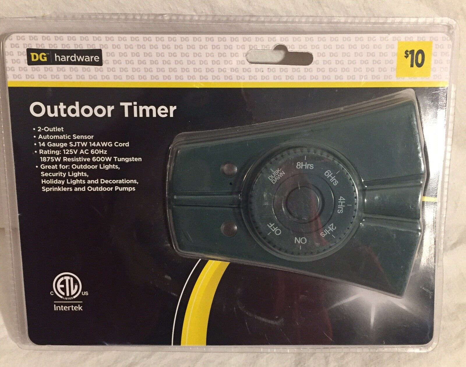 Outdoor Timer 2 Outlet Automatic Sensor Hardware Intertek Brand 14 ...