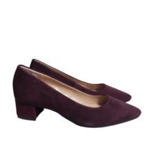 Alfani Womens Purple Suede Almond Toe Slip On Block Heels Career Shoes S... - $64.39