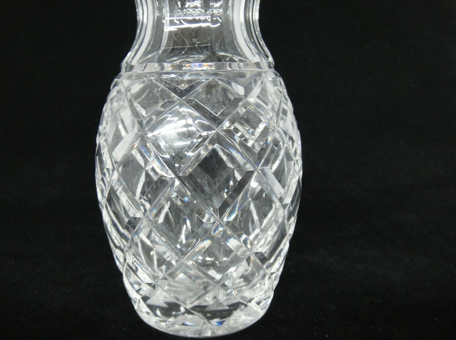 Waterford Crystal Comeragh Flower Vase 7" Cut Diamonds Flared Opening
