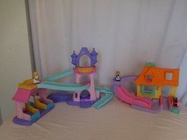 Little People Disney Princess Klip Klop Castle Stable + Belle Stable Cottage Cas - $48.53