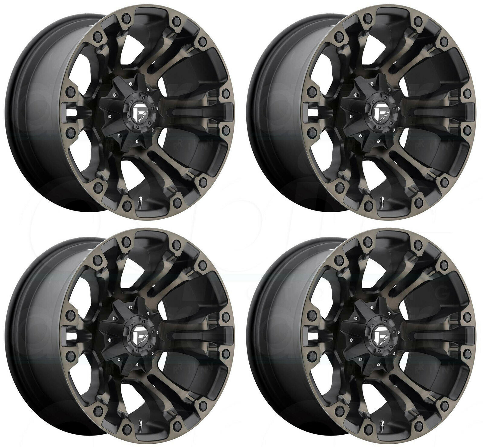 20x9 Fuel Vapor D569 6x135/6x5.5 20 Black Machined Wheels Rims Set(4