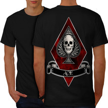 Diamond Ace Skull Casino Shirt Game Skull Men T-shirt Back - $12.99