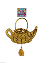 DESERT PRINCESS GENIE LAMP GOLD SEQUIN HANDBAG HAND BAG COSTUME ACCESSORY - $17.49