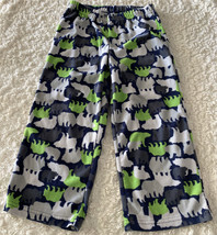 Carters Boys Blue Gray Lime Green Bears Fleece Pajama Pants 5 - $6.37