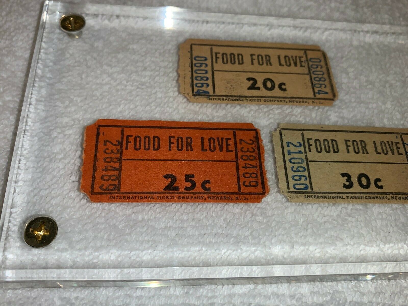 WOODSTOCK 1969 FOOD FOR LOVE CONCESSION TICKET COUPONS JIMI HENDRIX