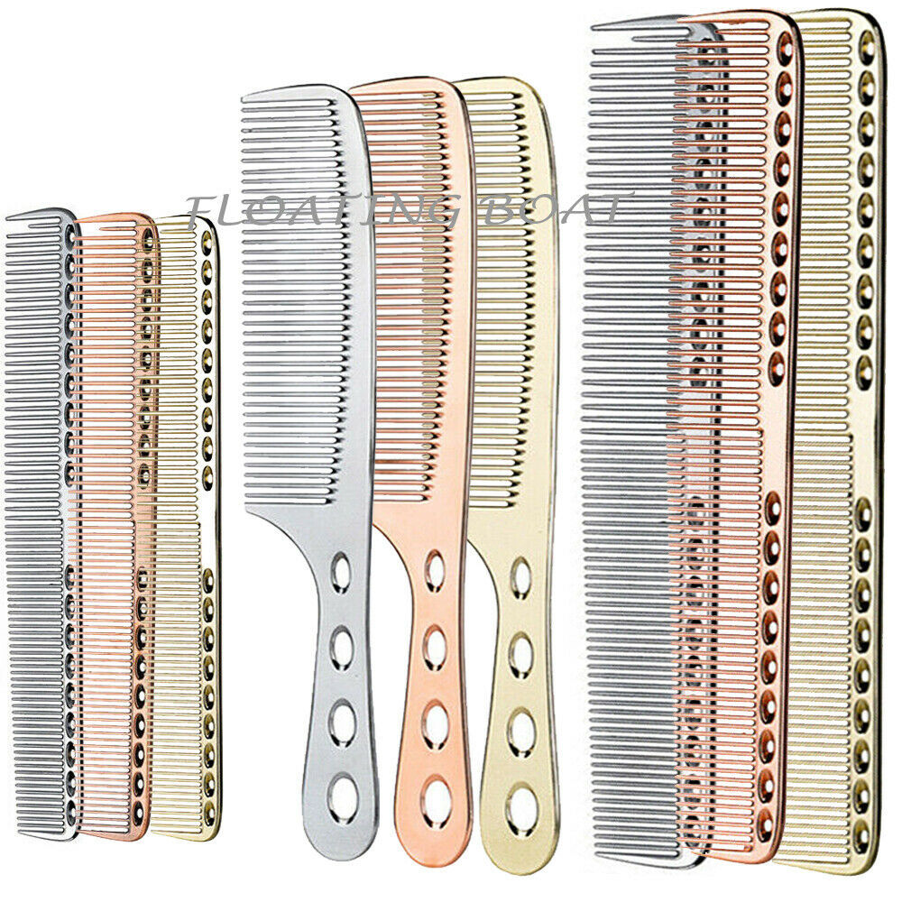 Stainless Steel Metal Anti-static Barber Cutting Comb- Pick Your Color