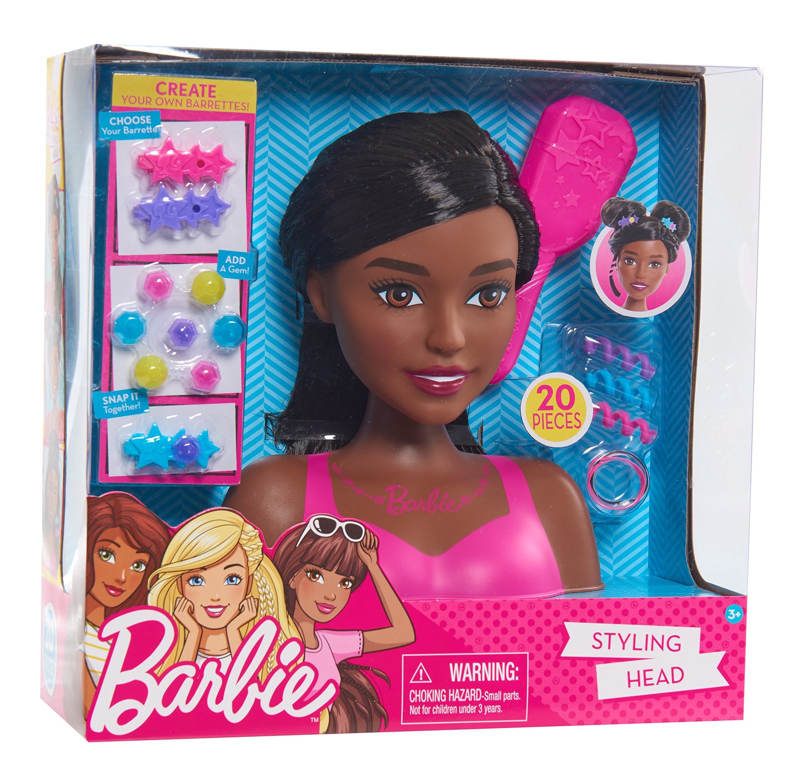 Barbie Styling Head Black Hair, 20 Pieces - Other