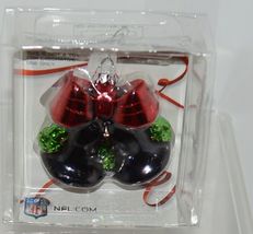 Boelter NFL Blown Glass Holiday Glitter Bells New England Patriots Licensed image 3