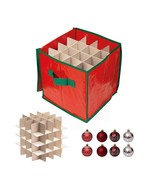 Christmas Ball Ornament Storage Box 64 Compartment Non-Woven Folding Sto... - $60.44+
