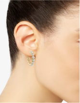 Rachel Rachel Roy Gold-Tone Small Pave Hoop Earrings, 1inch - $24.99