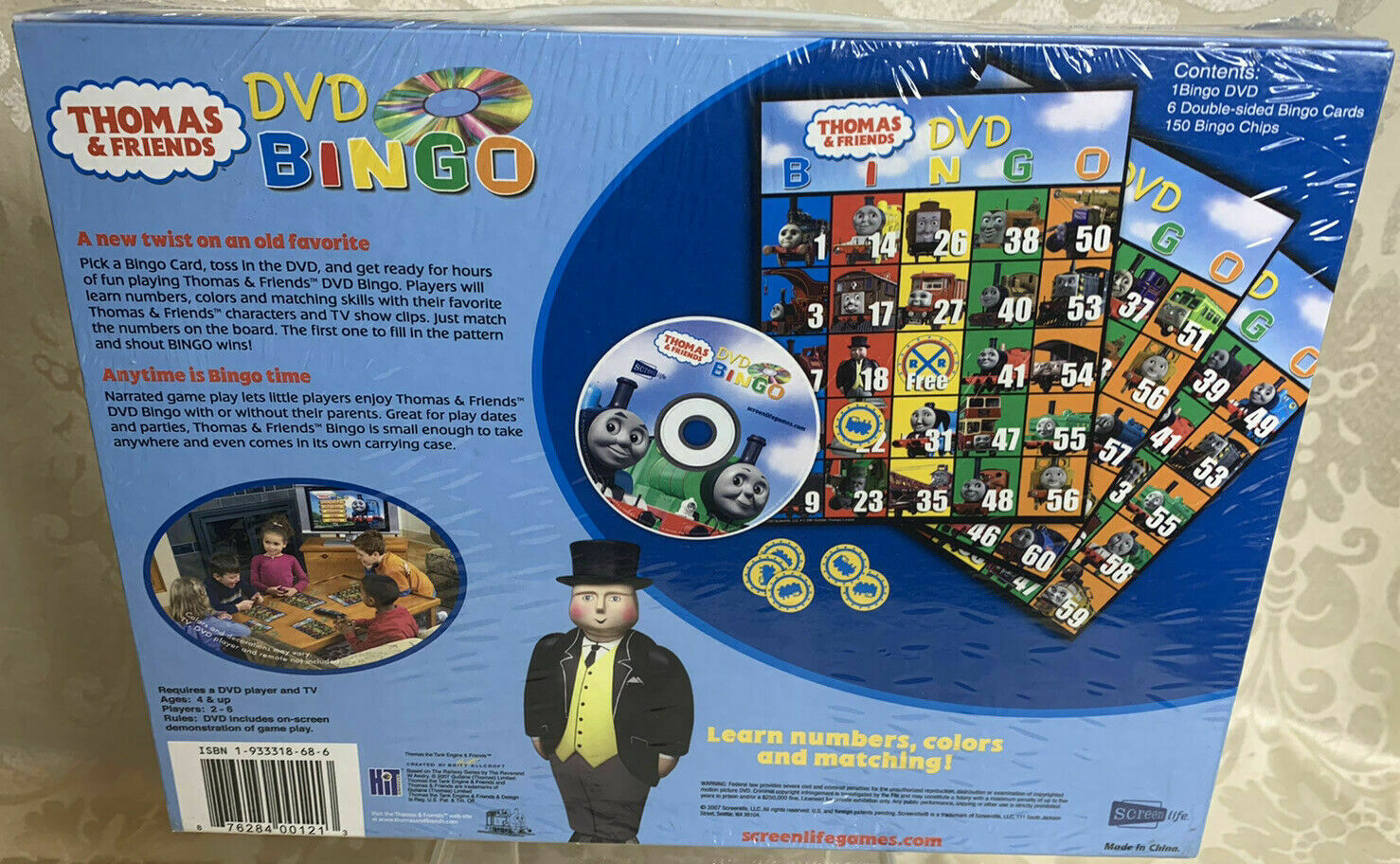 THOMAS & FRIENDS DVD BINGO Game Ages 4+ Learn Numbers Matching Colors