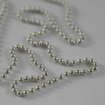 SOLID 18K WHITE GOLD CHAIN WITH BALLS, BALL, SPHERES, NECKLACE, MADE IN ITALY image 3