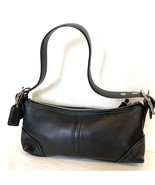Coach East West Hampton Mini Demi Baguette Leather Handbag Black - $56.99