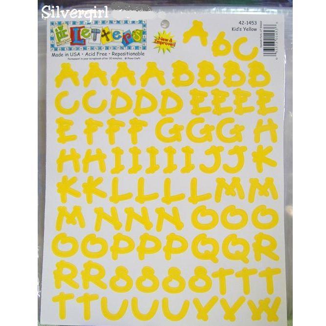 156 Yellow Letters Stickers Acid Free Scrapbooking
