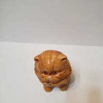 Red Persian Cat Figurine, Vintage Ceramic Long Hair Kitty with Orange Eyes image 7