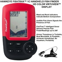 HAWKEYE FISHTRAX™ 1C HANDHELD FISH FINDER W/HD COLOR VIRTUVIEW™ DISPLAY - $177.45