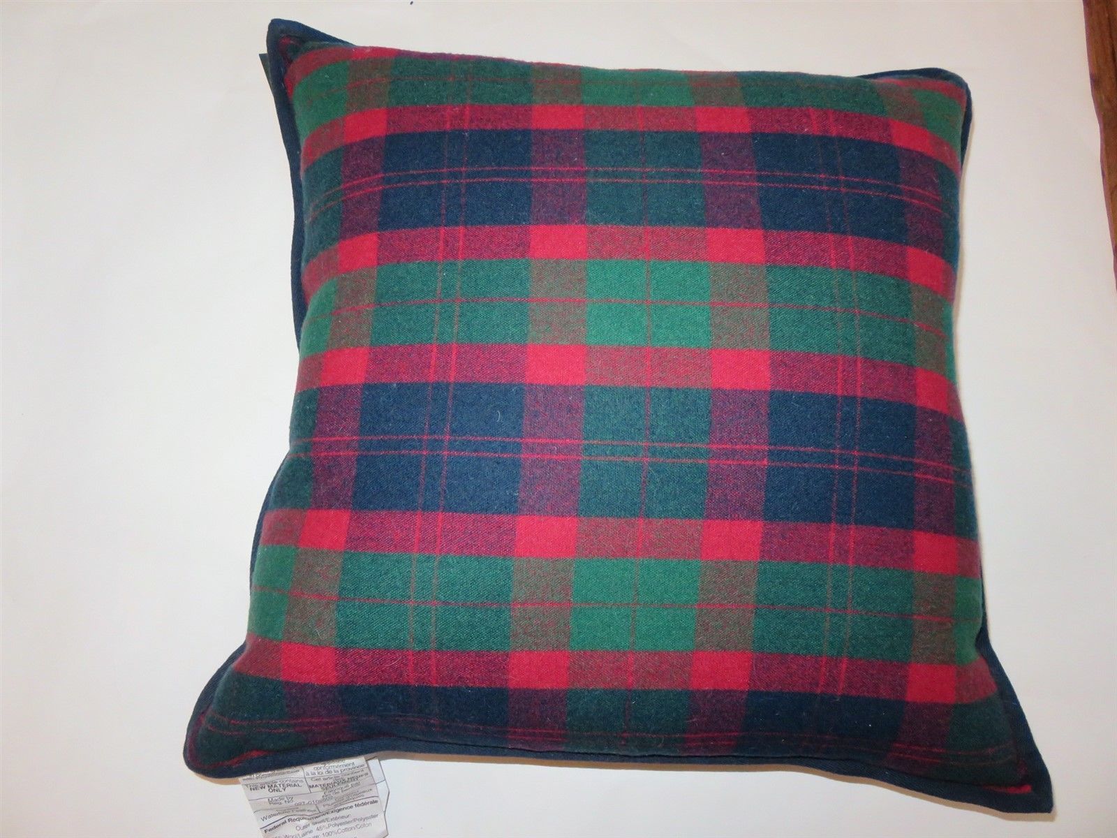 Ralph Lauren Tartan Plaid 2 Designs Wool Blend Deco Pillow Red Blue
