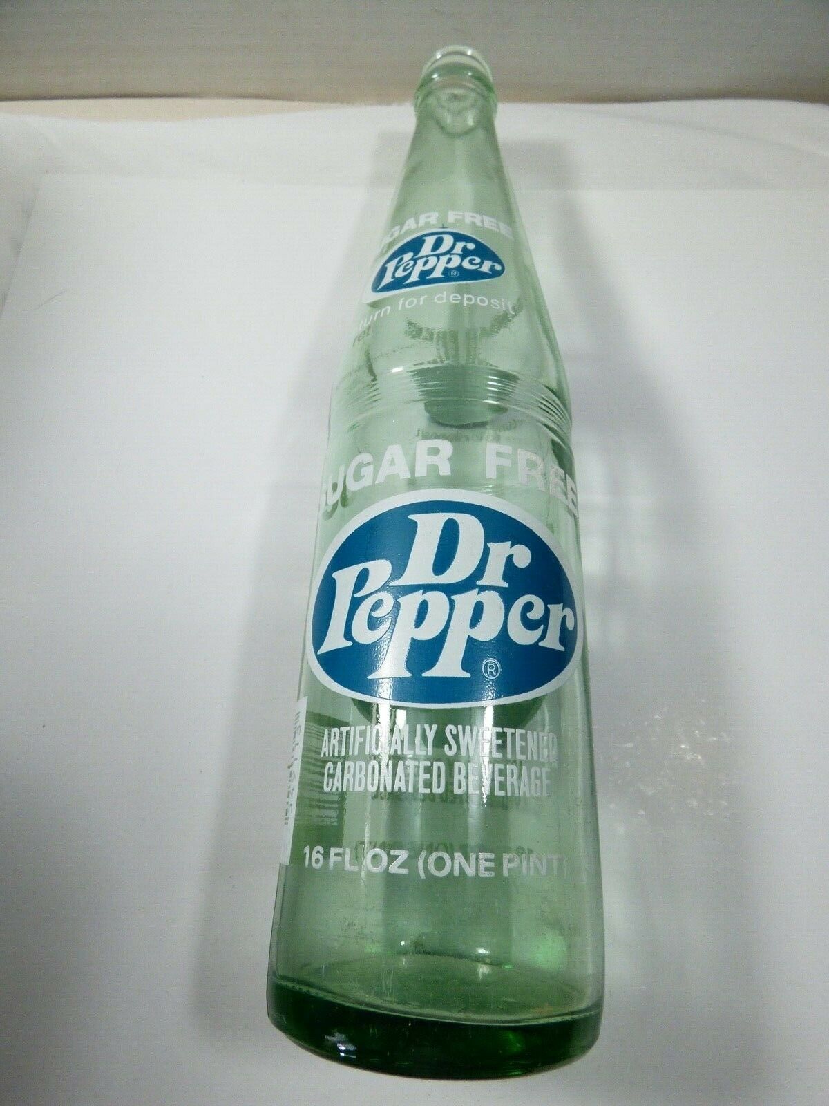 Dr Pepper Blue Label Sugar Free Soda Bottle 16oz. 1978 empty - Other