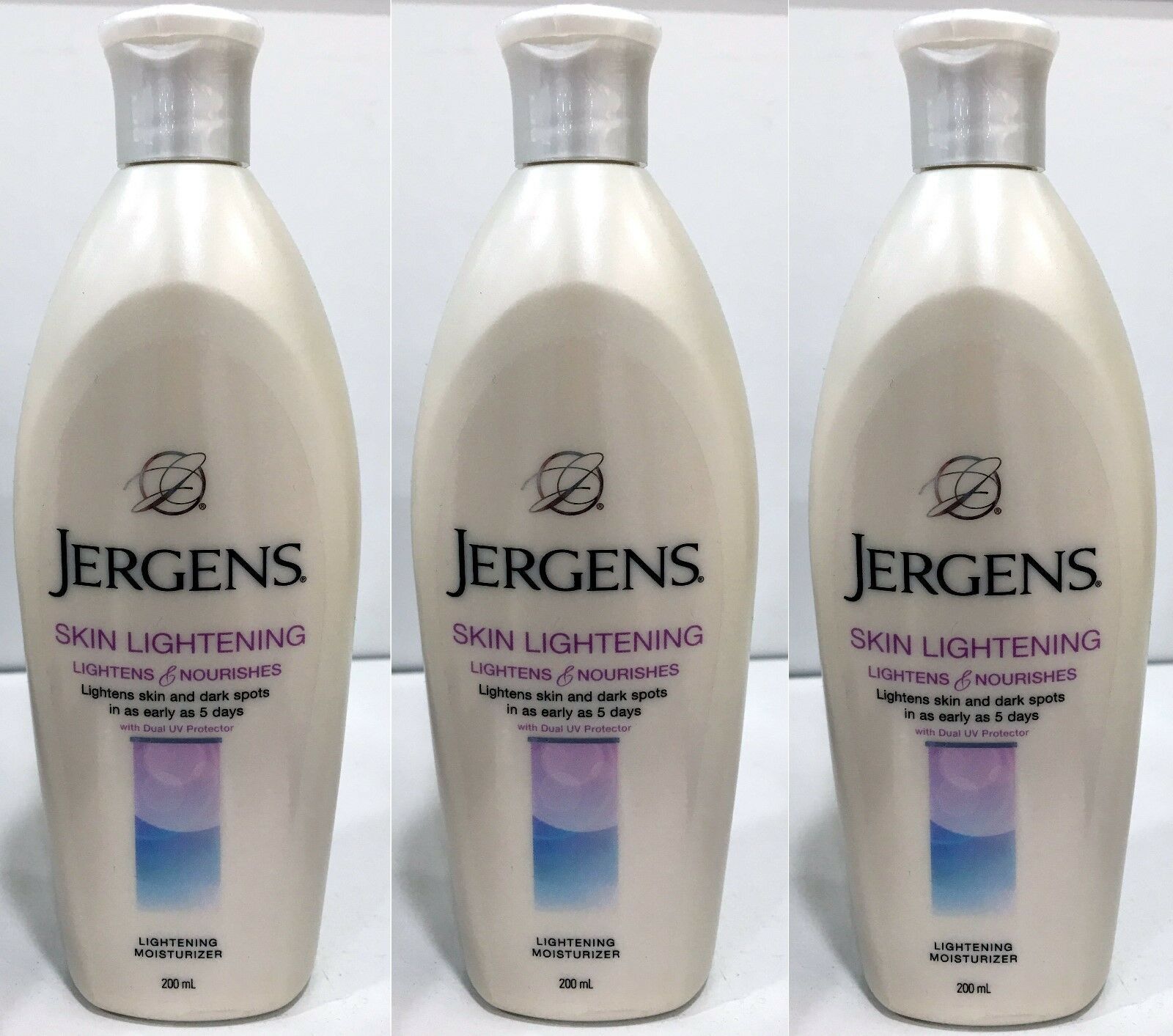 3 Jergens Skin Lightening Nourishing Body Lotion with Dual UV Protect