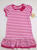 NWT Carter's Girls 5 6 Pink Stripe Drop Waist Twirl Dress Cotton Summer Sundress - $8.00