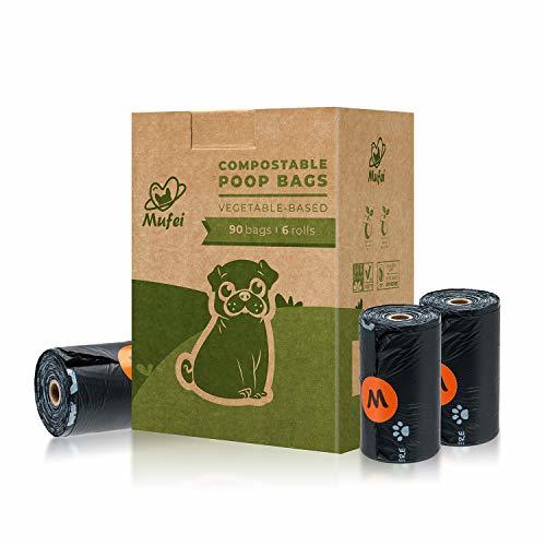 Mufei Biodegradable Poop Bags, Extra Thick & Large Dog Waste Bags for