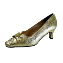 FLORAL Sage Women Wide Width Evening Glitter Dress Pumps With Bow - $39.95