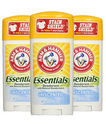Pack of 3 New Arm &amp; Hammer Essentials Natural Deodorant, Unscented, 2.5 oz - $17.99