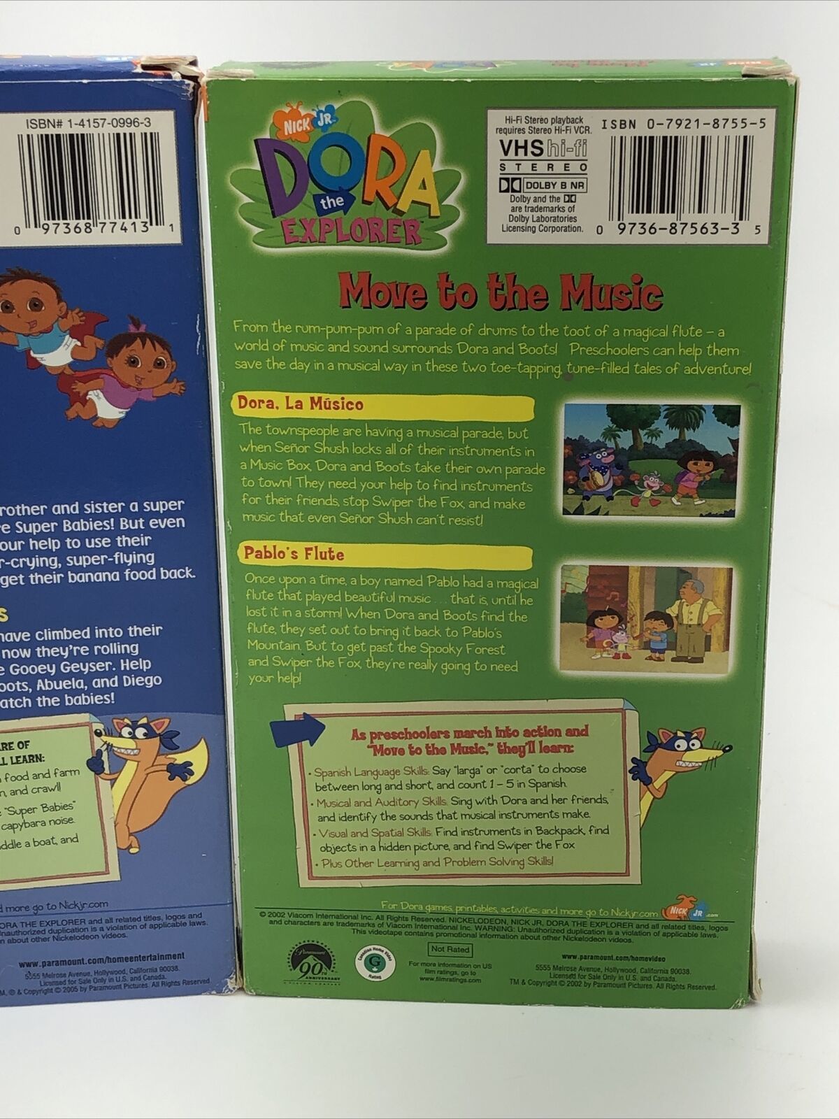 VHS Dora the Explorer - Super Babies & Move To The Music (VHS, 2005 ...