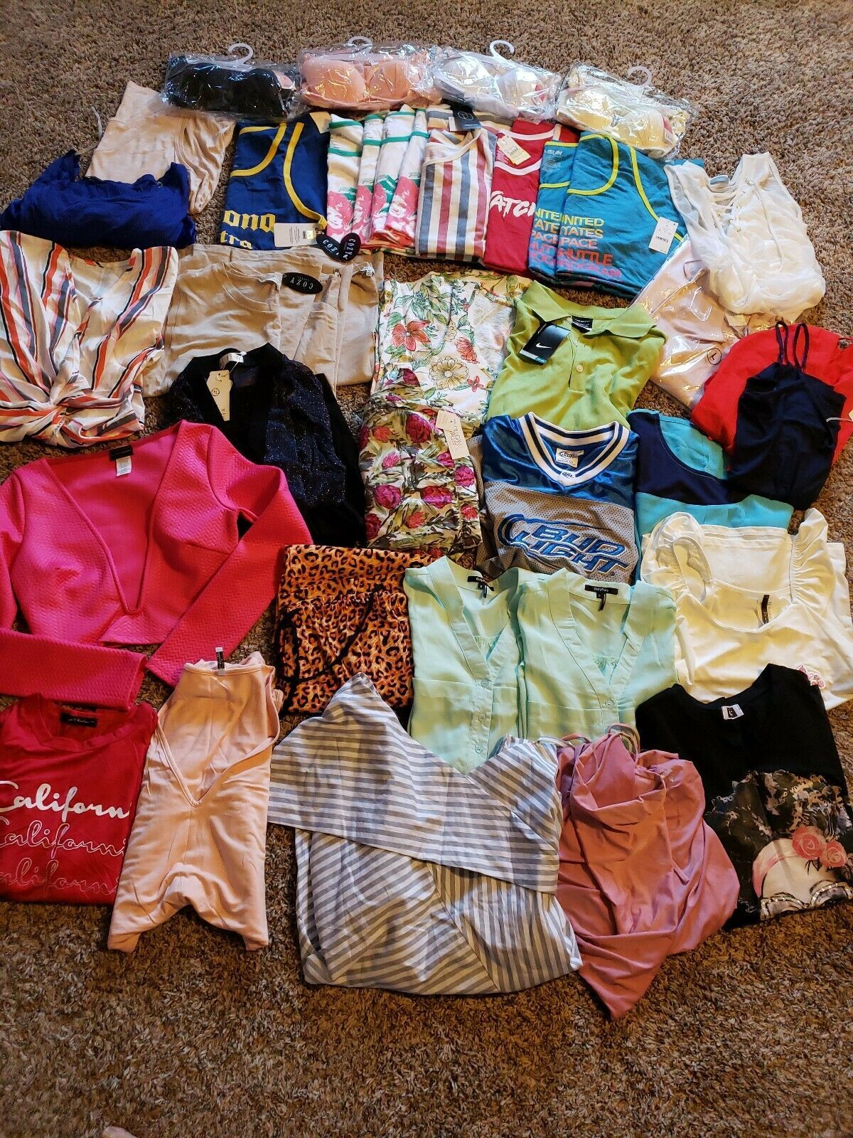 Lot 45 pc Summer Clothing New NWT Resale Resell Wholesale Mens Womans