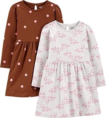 Primary image for Simple Joys by Carter's MULTI Girls Toddler 2-Pack Long-Sleeve Dress Set, US 5T