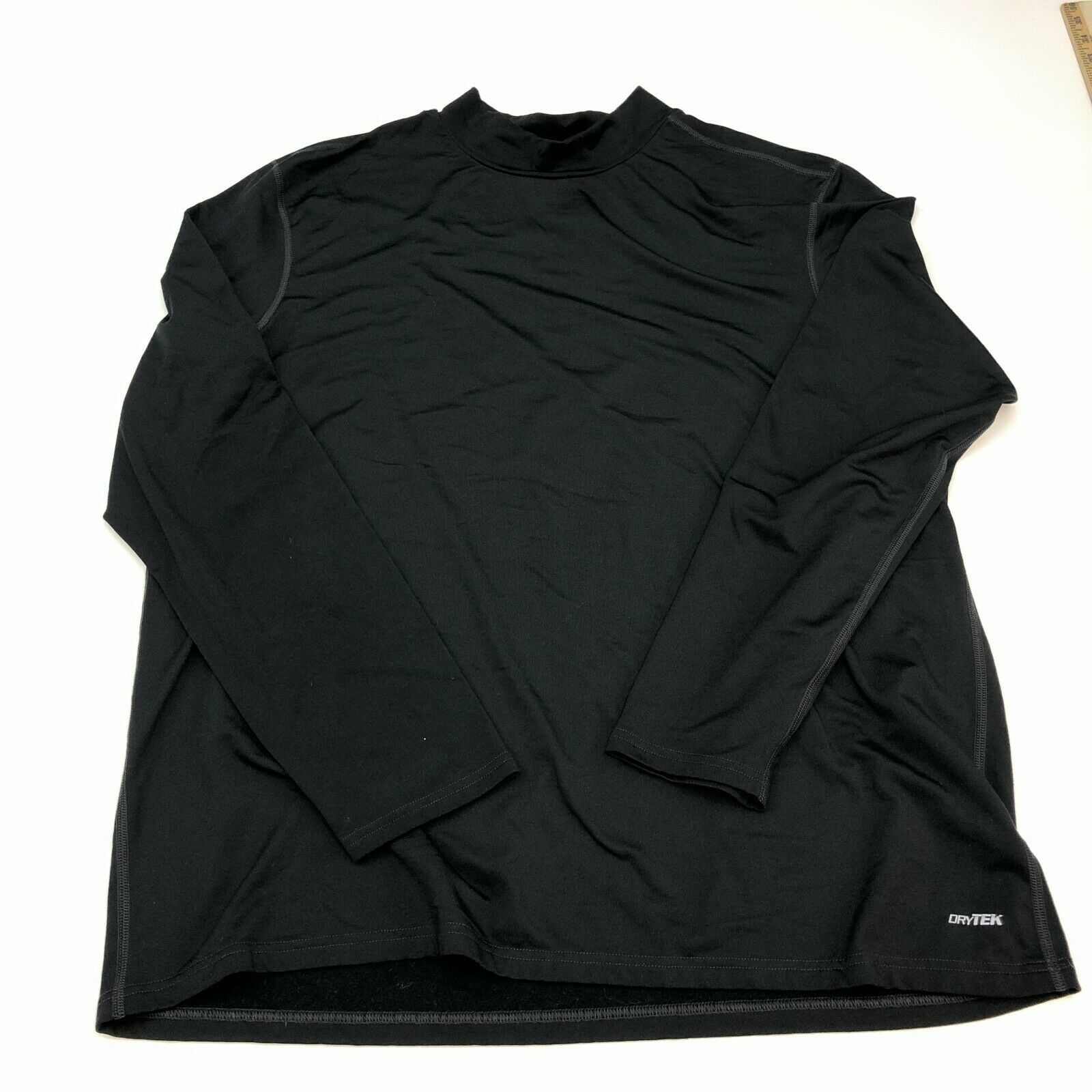 Tek Gear Drytek Shirt Mens XXL Black Mock Neck Long Sleeve Casual ...