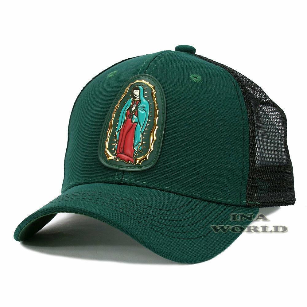 Virgin Mary Guadalupe Hat PVC Patched Snapback Mesh Curved Bill