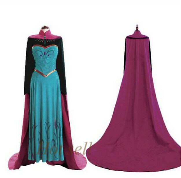 New Adult Women Princess Frozen Elsa Costume Cosplay Stage Christmas Party Dress