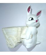  Bunny with Cart 1980&#39;s Ceramic Hobbyist Hand Painted Rabbit Candy Dish ... - $19.99