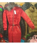 Ski Suit Nylon Winter Outwear Jumpsuit Woman Man Red Warm Snow Fur Hood ... - $59.00