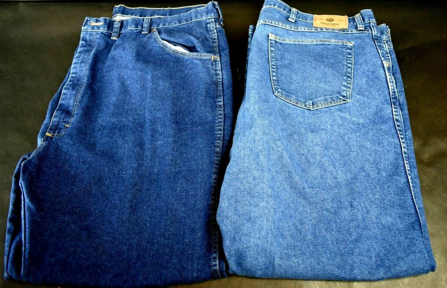 2 Pair Wrangler Men Size 46 x 30 Regular Fit 85900DW Dark Blue Wash ...