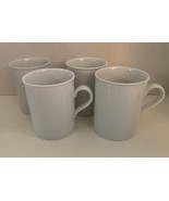 4 Crate &amp; Barrel Staccato White Coffee Mugs Kathleen Wills Japan 3 7/8&quot; ... - $34.53