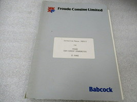 PM199 1986 Babcock Froude Consine Limited Instruction Manual IM855/3 - $39.52