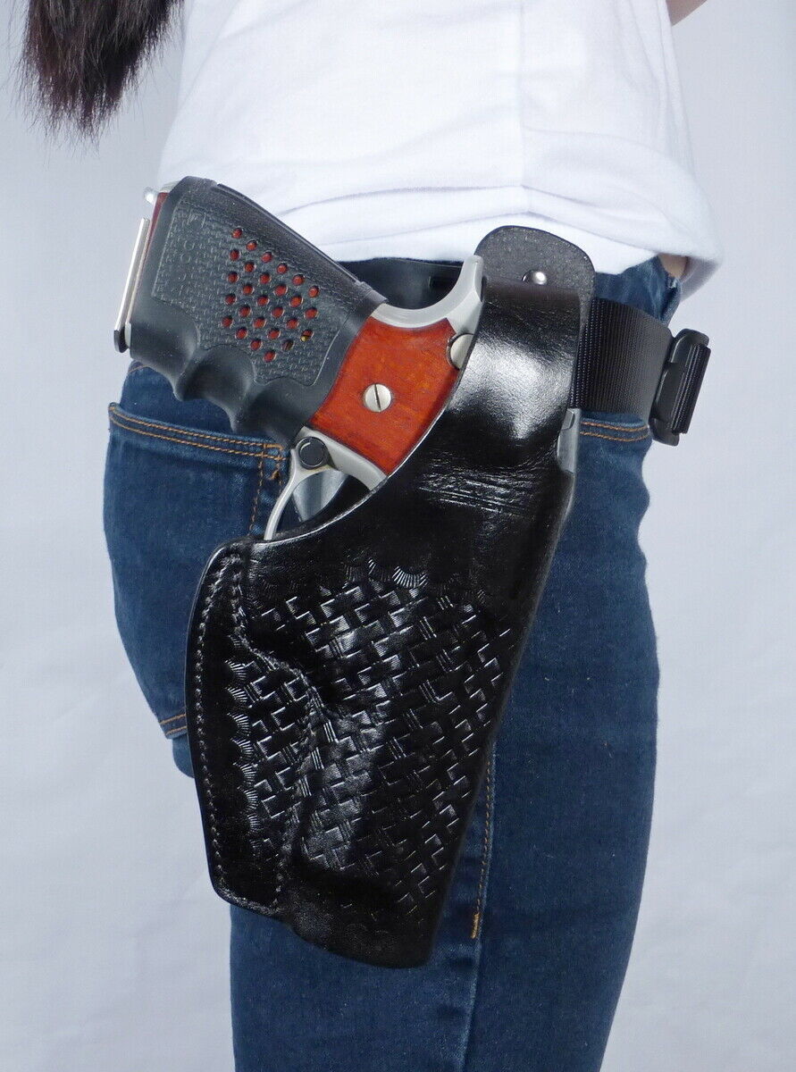 Tactical Scorpion Leather Basketweave Duty Holster for Beretta 92