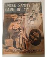 Original WWI Sheet Music, 1918, Uncle Sammy Take Care of My Girl - $15.00