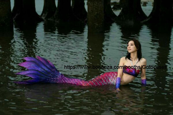 2018 Silicone Mermaid Tail Inspired Swimmable Adult Teens Mermaid Tail Purple
