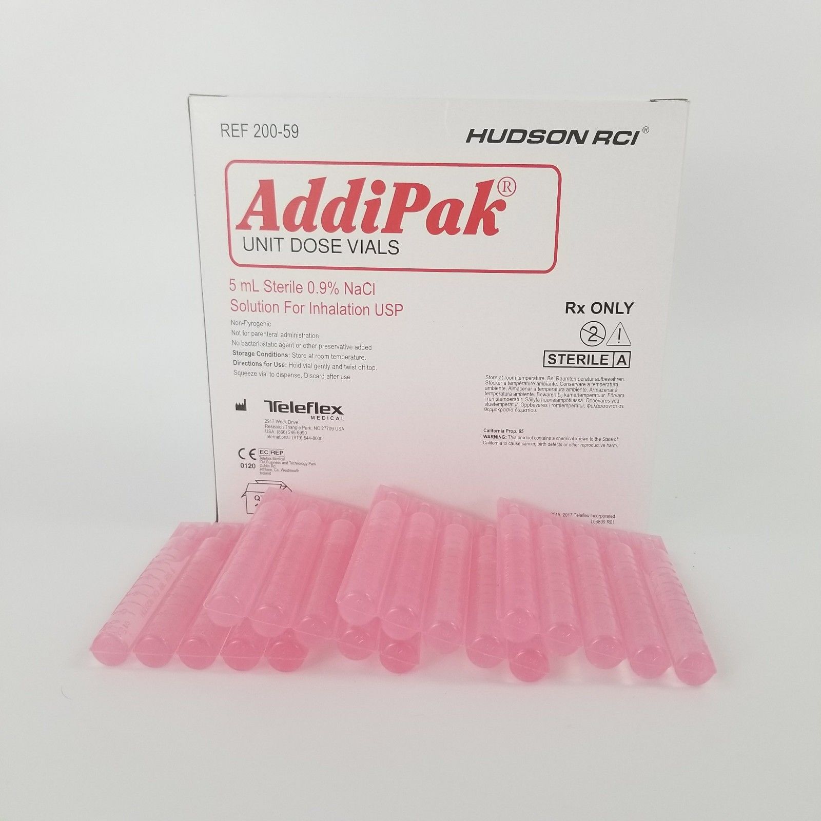 Addipak Sterile Saline Solution 0.9% 5ML 100/BX #200-59 Exp 08/2019 - Other