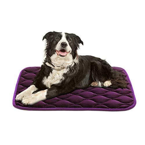 AIPERRO Dog Crate Bed Washable Luxurious Purple Dog Crate Pad Pet