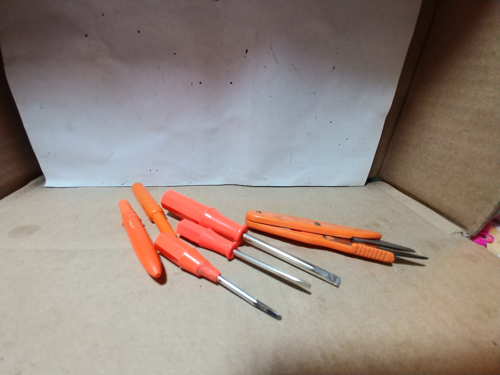 Orange Handle Sewing Machine Screw Driver Set(3 Screw Drivers, 2