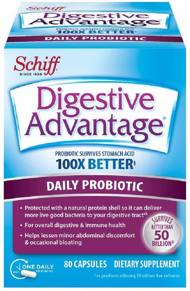 Daily Probiotic Capsule - Digestive Advantage 80 Capsules, Survives 100x Better