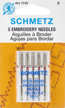 Schmetz Embroidery Machine Needles Size 11/75 5/Pkg - $8.55